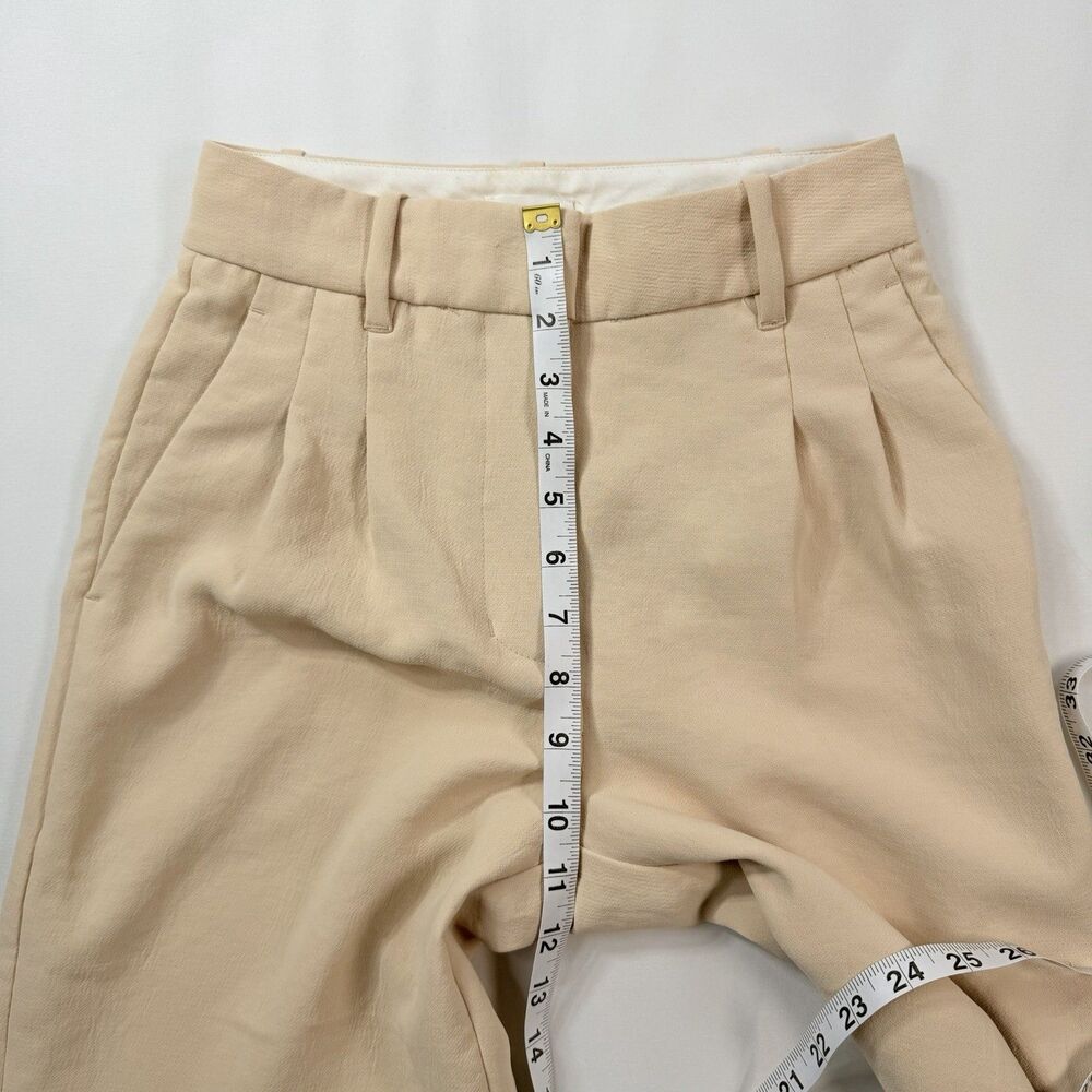 Aritzia Wilfred Effortless Pant Cropped Sz 00 Cream Pleated Minimalist Art 97558 - Picture 6 of 9
